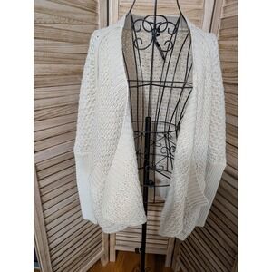 RD STYLE OPEN CARDI sz M CREAM KNIT SWEATER